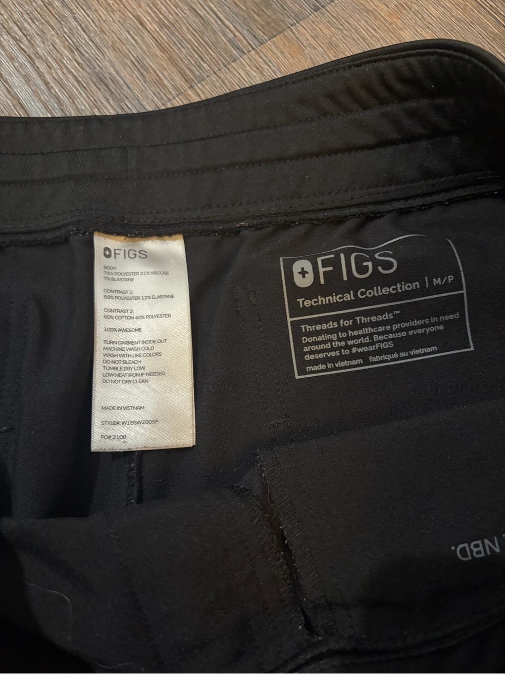 FIGS Women’s Technical Collection Zamora Black Jogger Scrub Pants Size MP - Picture 3 of 4